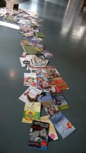 Loads of magazines on the floor