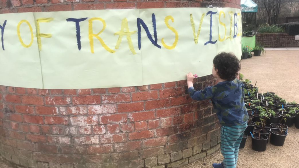 Child at an LGBTQ inclusive family event