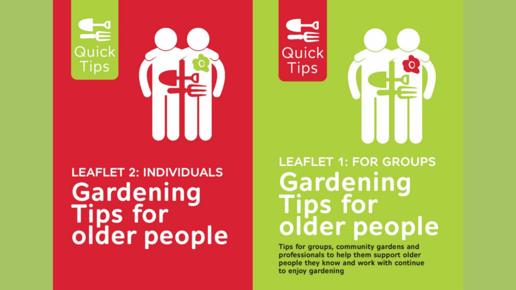 Garden Buddies resource covers - on gardening tips for older people, and how groups can be more inclusive