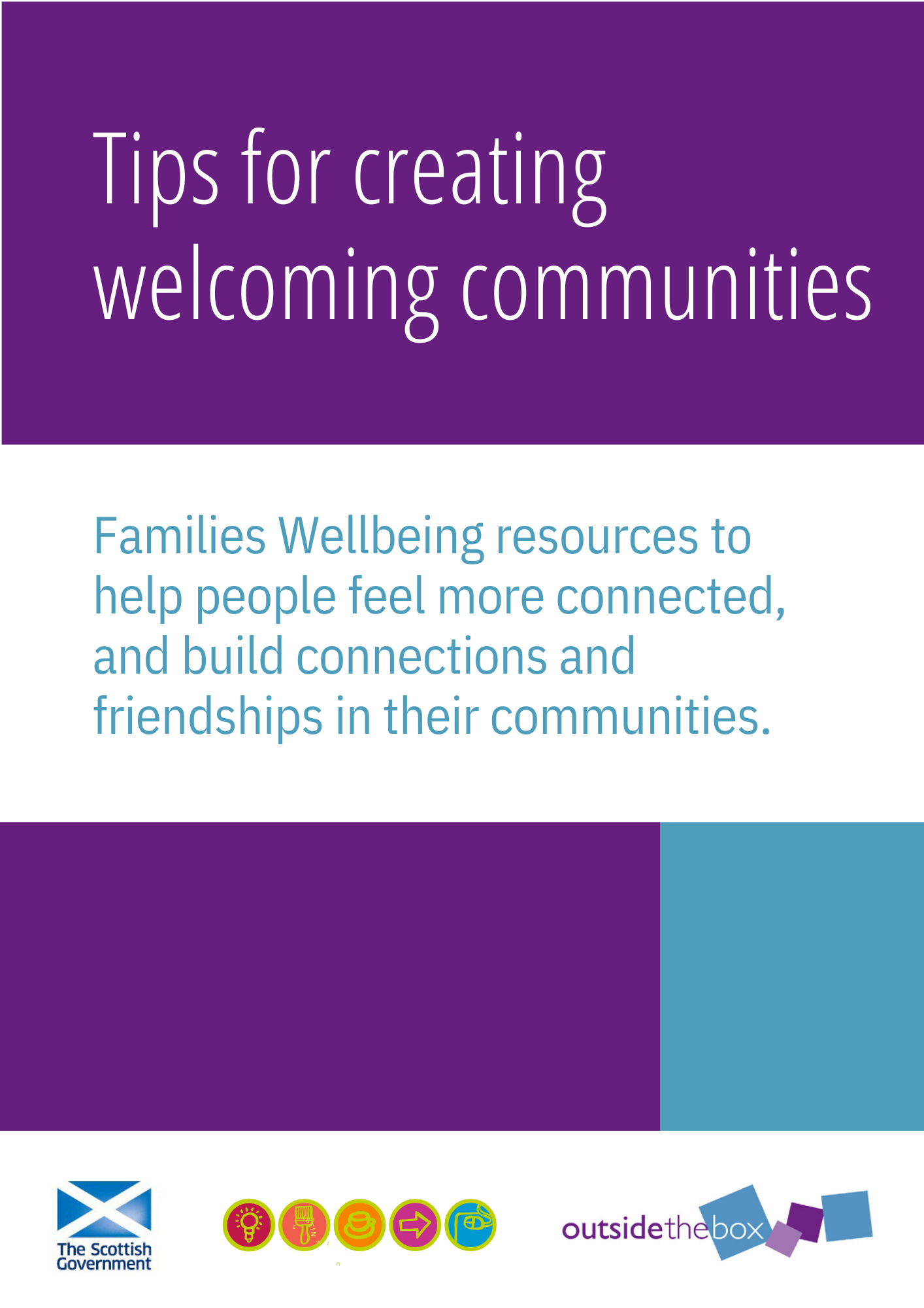 Tips for creating welcoming communities. Families Wellbeing resources to help people feel more connected, and build connections and friendships in their communities.