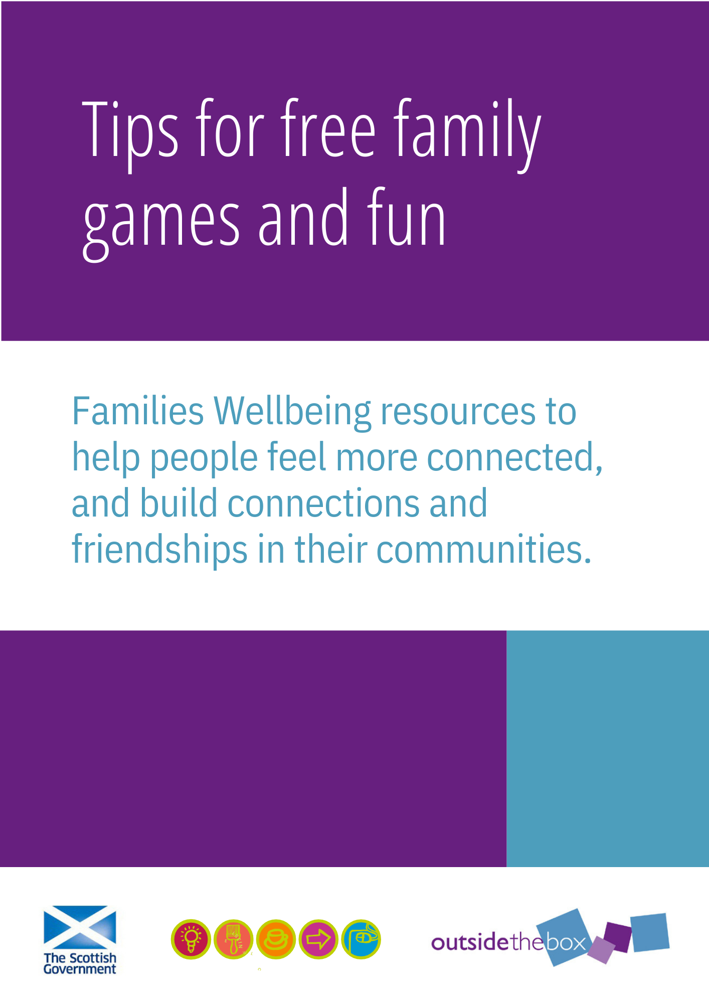 Tips for free family games and fun. Families Wellbeing resources to help people feel more connected, and build connections and friendships in their communities.