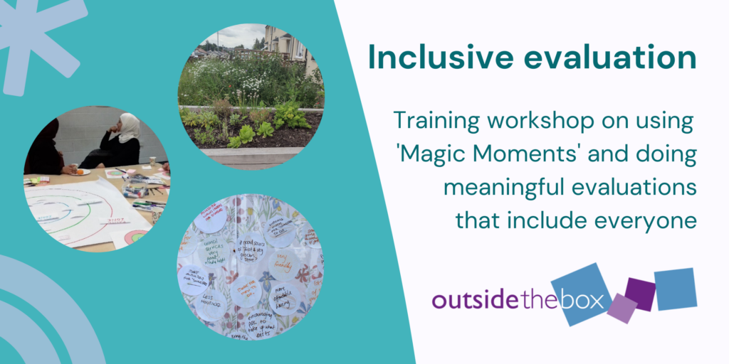 Inclusive evaluation. Training workshop on using Magic Moments and doing meaningful evaluations that include everyone