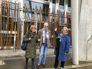 Three of us from Moray outside the Holyrood Parliament building